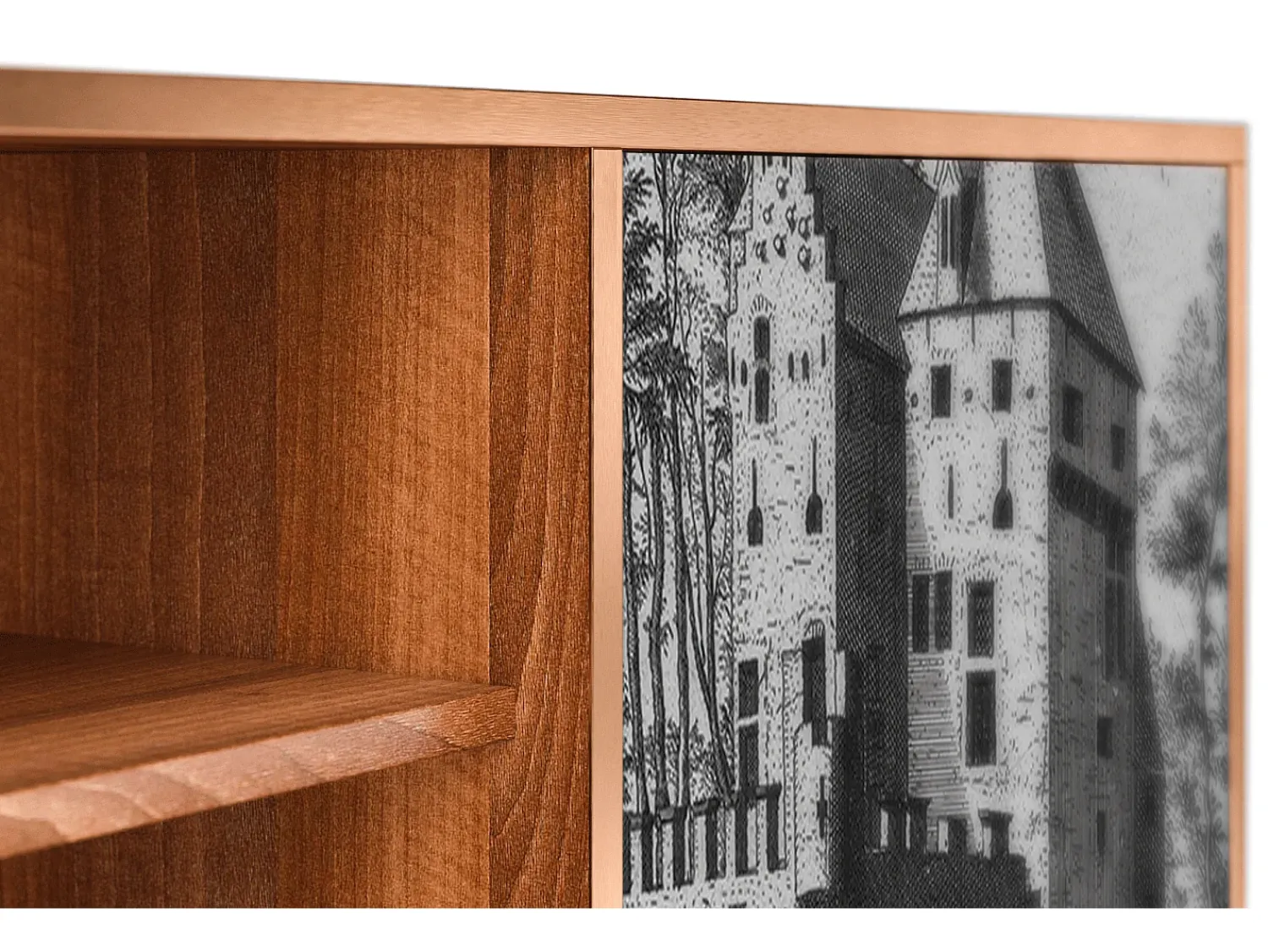 Mueble de TV - 170х69х48 cm - T2 - Castle with Bridge, Nogueira^ Móvel De Tv