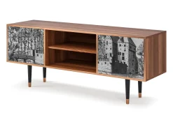Mueble de TV - 170х69х48 cm - T2 - Castle with Bridge, Nogueira^ Móvel De Tv