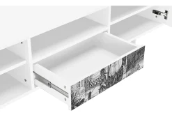 Móvel De Tv| Mueble de TV - 170х59х41 cm - T6 - Castle with Bridge, Branco Bege
