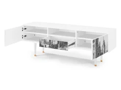 Móvel De Tv| Mueble de TV - 170х59х41 cm - T6 - Castle with Bridge, Branco Bege