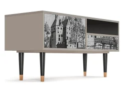 Móvel De Tv* Mueble de TV - 115х59х48 cm - T3 - Castle with Bridge, Areia Bege