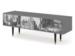 Mueble de TV - 170х59х48 cm - T4 - Castle by Breugel, Cinza^ Móvel De Tv