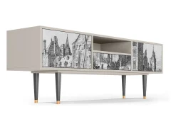 Móvel De Tv| Mueble de TV - 170х59х41 cm - T6 - Castle with Bridge, Areia Bege