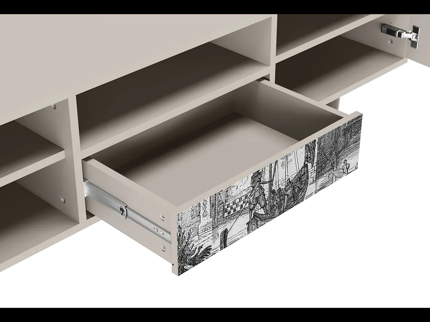 Móvel De Tv| Mueble de TV - 170х59х41 cm - T6 - Castle with Bridge, Areia Bege