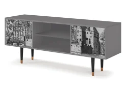 Mueble de TV - 170х69х48 cm - T2 - Castle with Bridge, Cinza^ Móvel De Tv