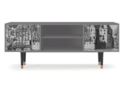 Mueble de TV - 170х69х48 cm - T2 - Castle with Bridge, Cinza^ Móvel De Tv