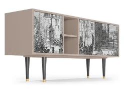 Móvel De Tv| Mueble de TV - 150х69х41 cm - T5 - Castle with Bridge, Latte Bege