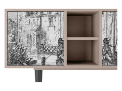 Móvel De Tv| Mueble de TV - 150х69х41 cm - T5 - Castle with Bridge, Latte Bege