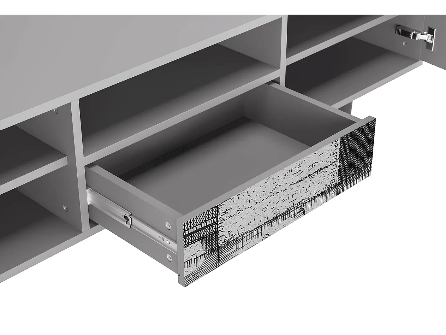 Móvel De Tv* Mueble de TV - 170х59х41 cm - T6 - Castle by Breugel, Cinza Cinzento