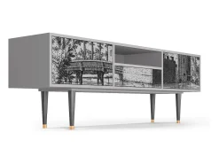 Móvel De Tv* Mueble de TV - 170х59х41 cm - T6 - Castle by Breugel, Cinza Cinzento