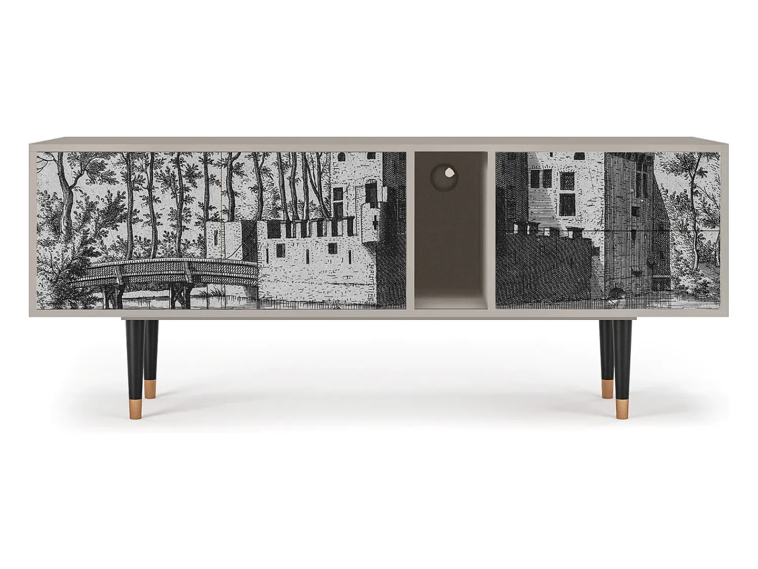 Mueble de TV - 170х69х48 cm - T1 - Castle with Bridge, Areia^ Móvel De Tv
