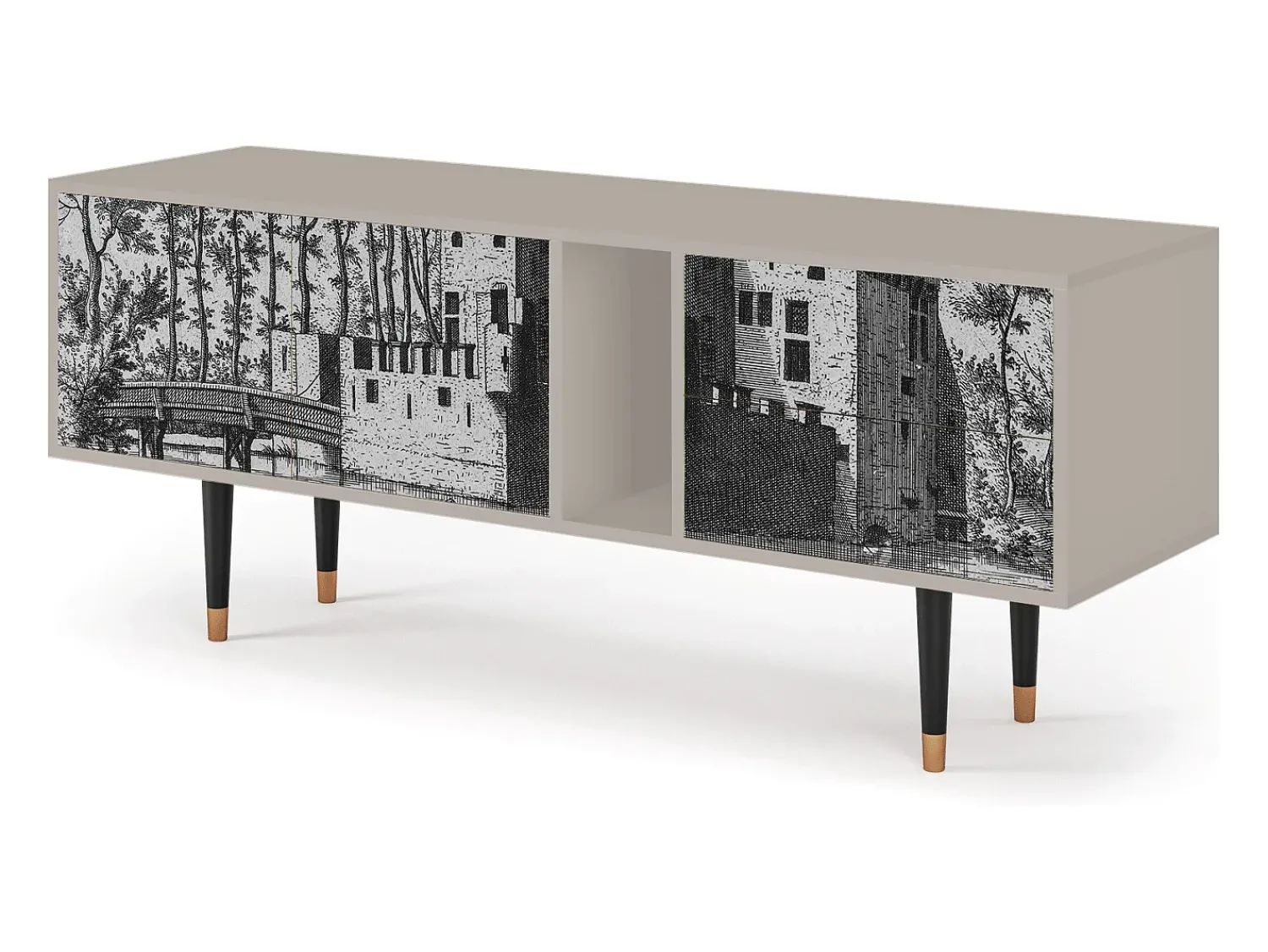 Mueble de TV - 170х69х48 cm - T1 - Castle with Bridge, Areia^ Móvel De Tv