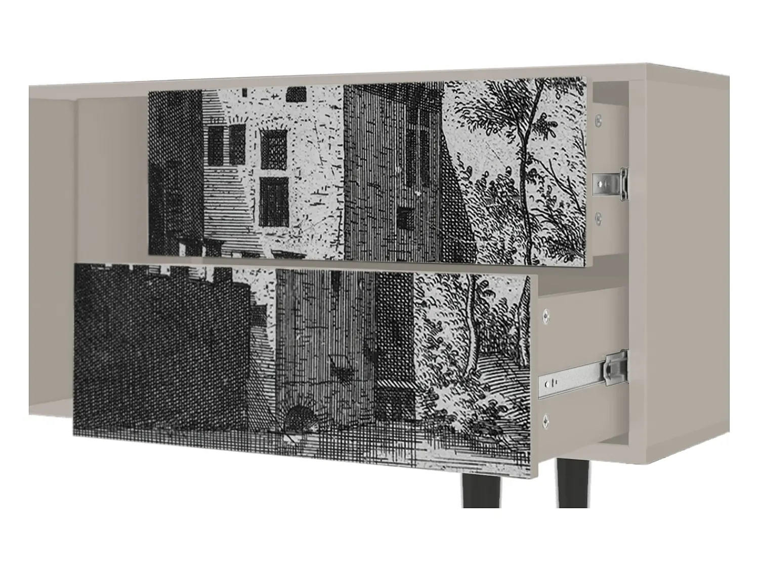 Mueble de TV - 170х69х48 cm - T1 - Castle with Bridge, Areia^ Móvel De Tv