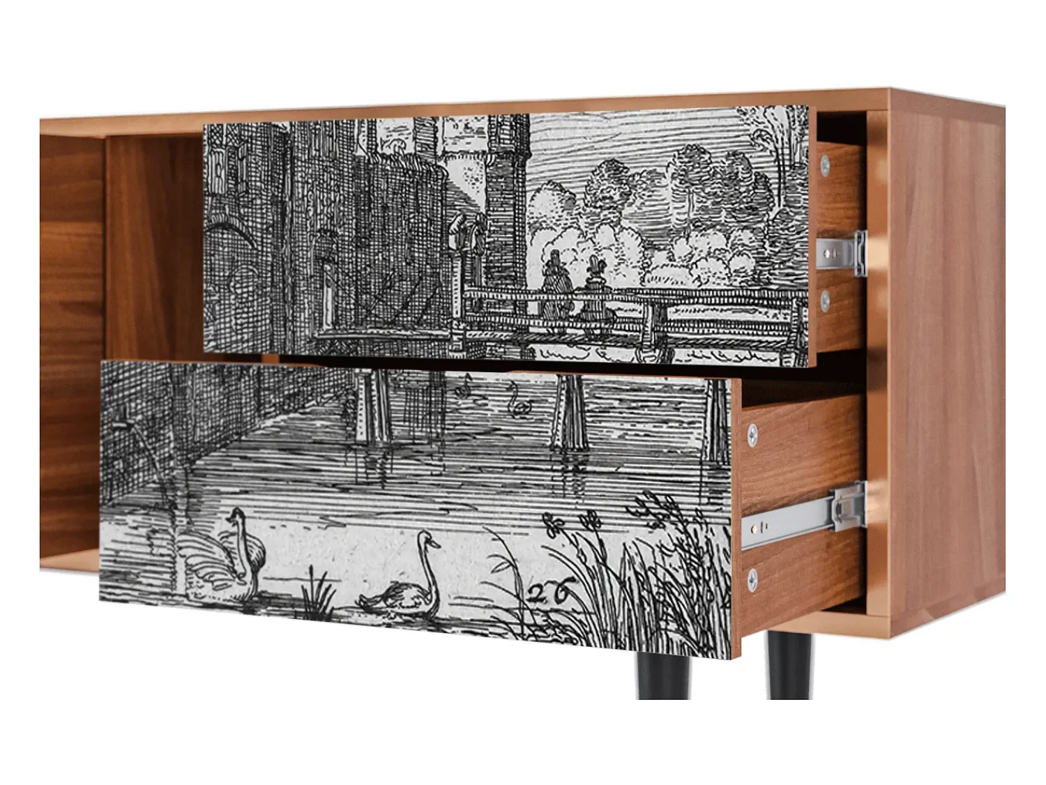 Móvel De Tv| Mueble de TV - 170х69х48 cm - T1 - Castle by Breugel, Nogueira Castanho