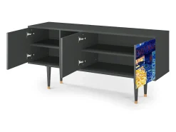 Móvel De Tv| Mueble de TV - 150х69х41 cm - T5 - Charing Cross Bridge, Antracite Cinza antracite