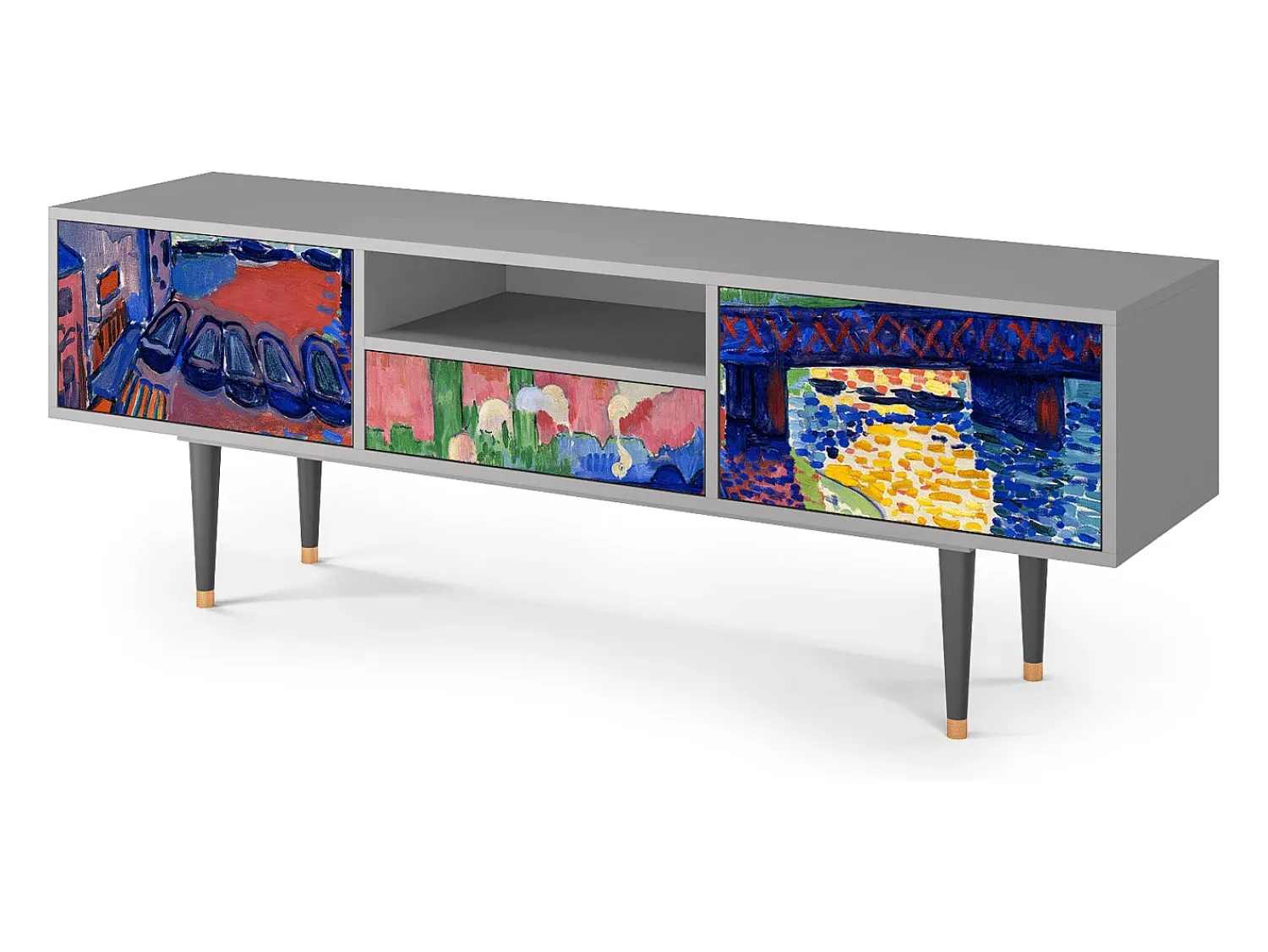 Clearance Mueble de TV - 170х59х41 cm - T6 - Charing Cross Bridge, Cinza Cinzento