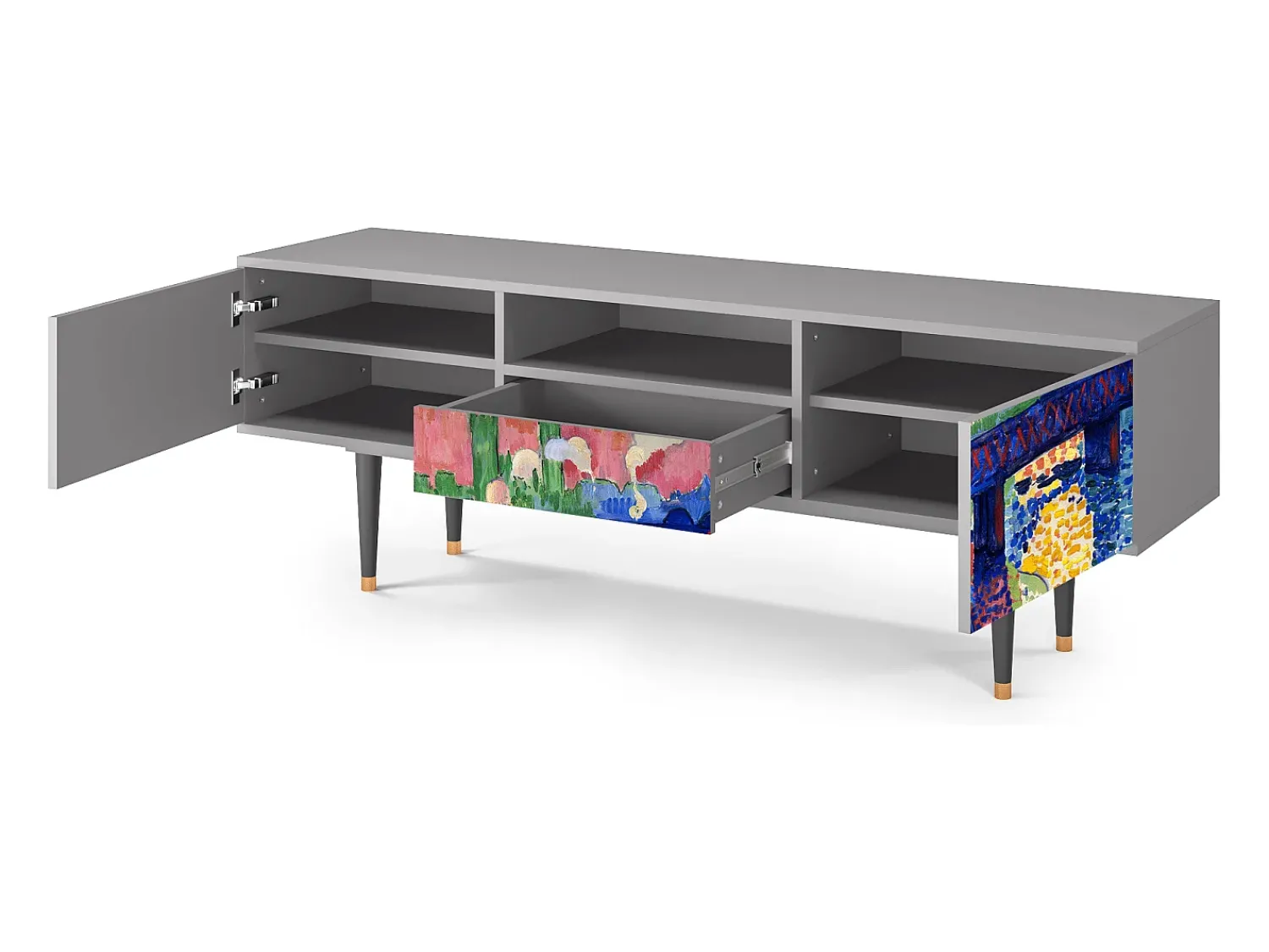 Clearance Mueble de TV - 170х59х41 cm - T6 - Charing Cross Bridge, Cinza Cinzento