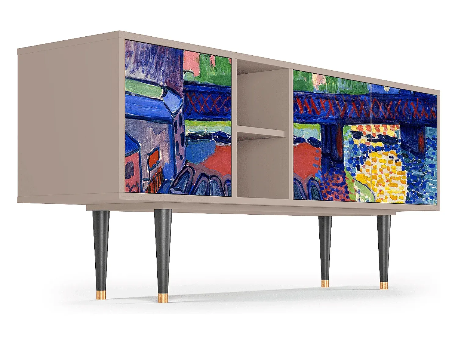 Móvel De Tv* Mueble de TV - 150х69х41 cm - T5 - Charing Cross Bridge, Latte Bege