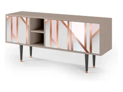 Móvel De Tv| Mueble de TV - 150х69х41 cm - T5 - Champagne Story, Latte Bege