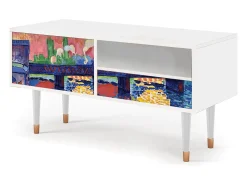 Móvel De Tv| Mueble de TV - 115х59х48 cm - T3 - Charing Cross Bridge, Branco Bege