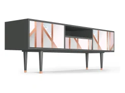 Mueble de TV - 170х59х41 cm - T6 - Champagne Story, Antracite^ Móvel De Tv