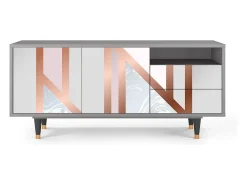 Móvel De Tv| Mueble de TV - 125х56х41 cm - T7 - Champagne Story, Cinza Cinzento