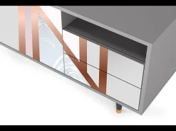 Móvel De Tv| Mueble de TV - 125х56х41 cm - T7 - Champagne Story, Cinza Cinzento