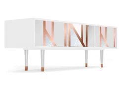 New Mueble de TV - 170х59х48 cm - T4 - Champagne Story, Branco Bege