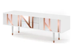 New Mueble de TV - 170х59х48 cm - T4 - Champagne Story, Branco Bege