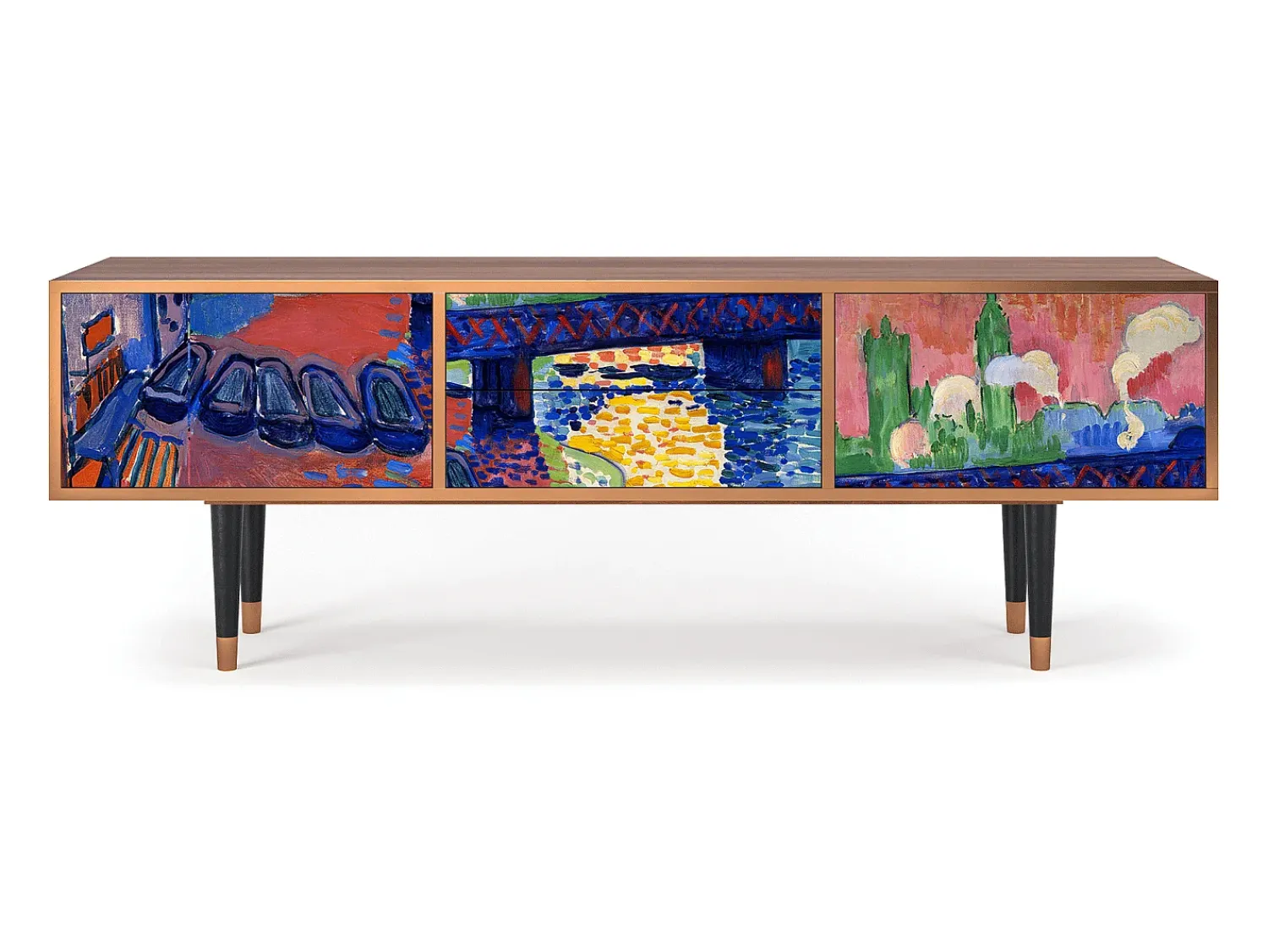 Móvel De Tv| Mueble de TV - 170х59х48 cm - T4 - Charing Cross Bridge, Nogueira Castanho