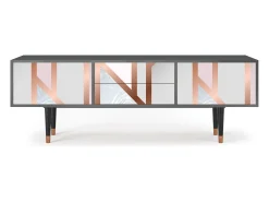 Mueble de TV - 170х59х48 cm - T4 - Champagne Story, Antracite Cinza antracite