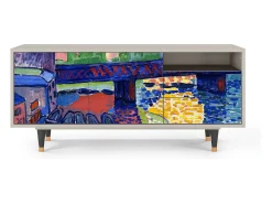 Móvel De Tv* Mueble de TV - 125х56х41 cm - T7 - Charing Cross Bridge, Areia Bege