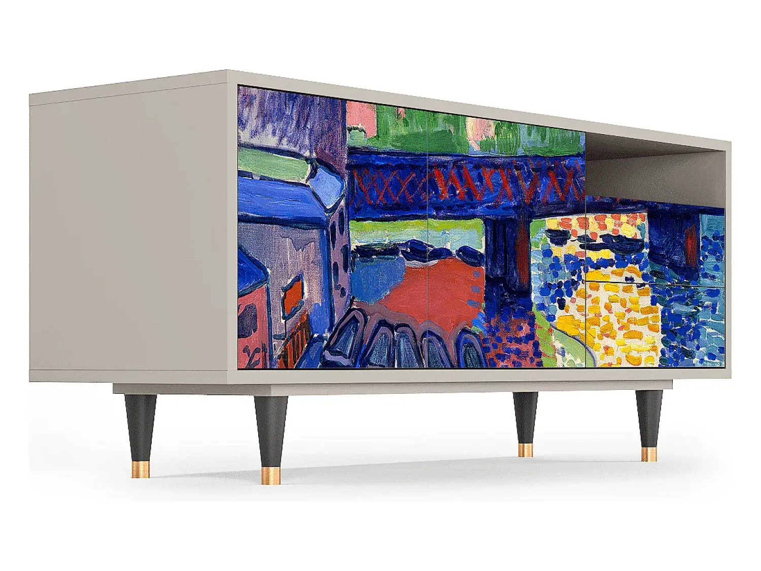 Móvel De Tv* Mueble de TV - 125х56х41 cm - T7 - Charing Cross Bridge, Areia Bege