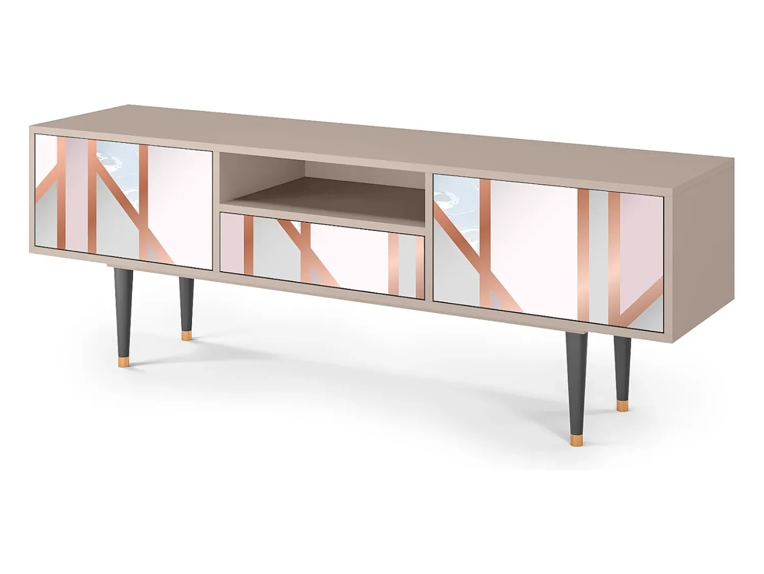 Móvel De Tv* Mueble de TV - 170х59х41 cm - T6 - Champagne Story, Areia Bege