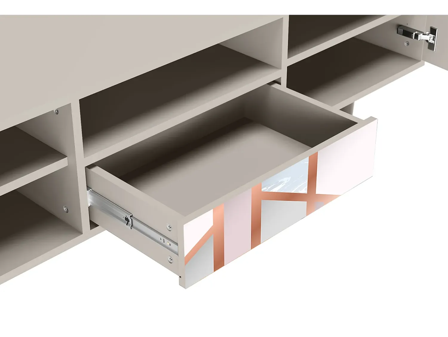 Móvel De Tv* Mueble de TV - 170х59х41 cm - T6 - Champagne Story, Areia Bege