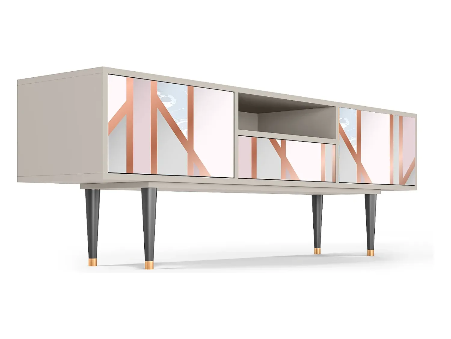 Móvel De Tv* Mueble de TV - 170х59х41 cm - T6 - Champagne Story, Areia Bege