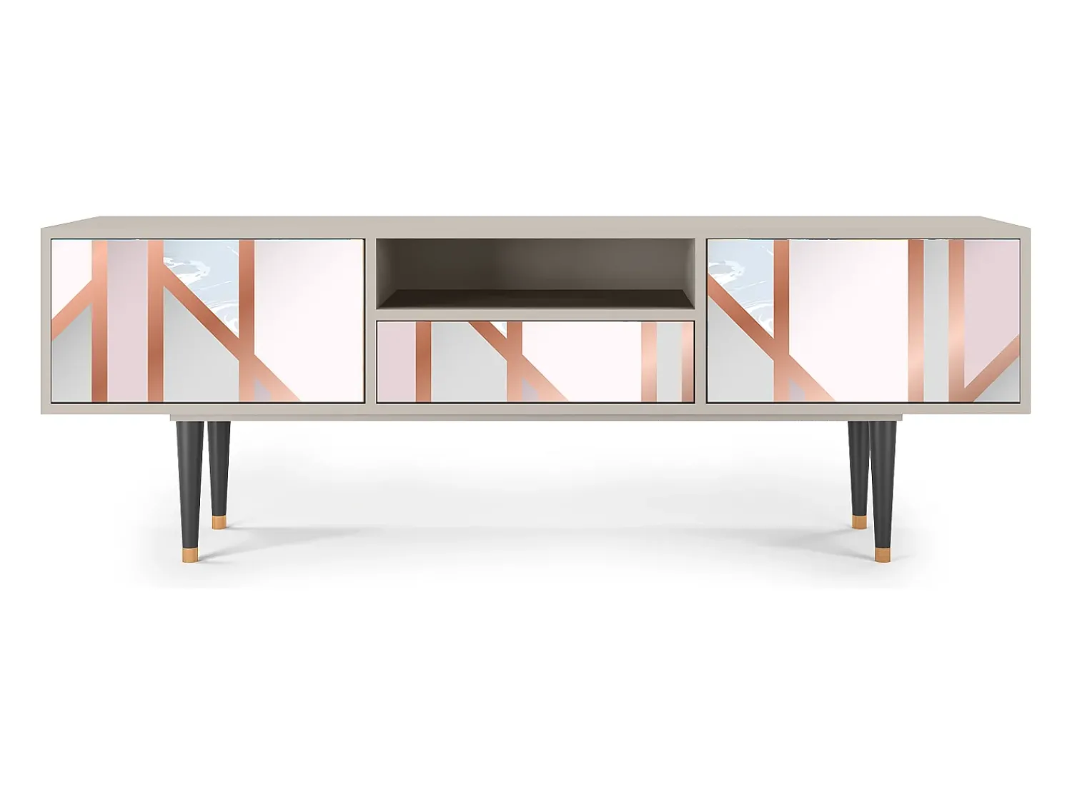 Móvel De Tv* Mueble de TV - 170х59х41 cm - T6 - Champagne Story, Areia Bege
