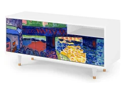 Móvel De Tv| Mueble de TV - 125х56х41 cm - T7 - Charing Cross Bridge, Branco Bege