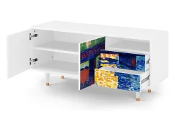 Móvel De Tv| Mueble de TV - 125х56х41 cm - T7 - Charing Cross Bridge, Branco Bege