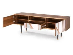 Móvel De Tv| Mueble de TV - 170х59х41 cm - T6 - Champagne Story, Nogueira Castanho