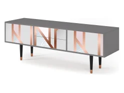 Móvel De Tv| Mueble de TV - 170х59х48 cm - T4 - Champagne Story, Cinza Cinzento