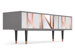 Móvel De Tv| Mueble de TV - 170х59х48 cm - T4 - Champagne Story, Cinza Cinzento