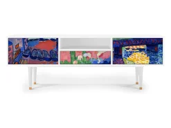 Móvel De Tv| Mueble de TV - 170х59х41 cm - T6 - Charing Cross Bridge, Branco Bege