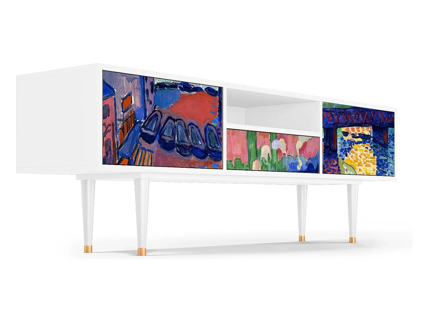 Móvel De Tv| Mueble de TV - 170х59х41 cm - T6 - Charing Cross Bridge, Branco Bege
