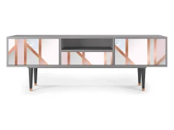 Mueble de TV - 170х59х41 cm - T6 - Champagne Story, Cinza^ Móvel De Tv