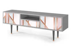 Mueble de TV - 170х59х41 cm - T6 - Champagne Story, Cinza^ Móvel De Tv
