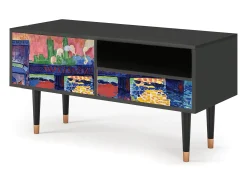 Móvel De Tv* Mueble de TV - 115х59х48 cm - T3 - Charing Cross Bridge, Antracite Cinza antracite