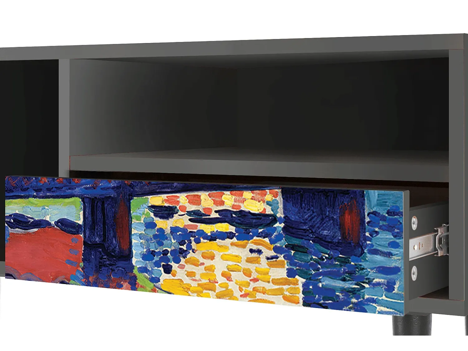 Móvel De Tv* Mueble de TV - 115х59х48 cm - T3 - Charing Cross Bridge, Antracite Cinza antracite
