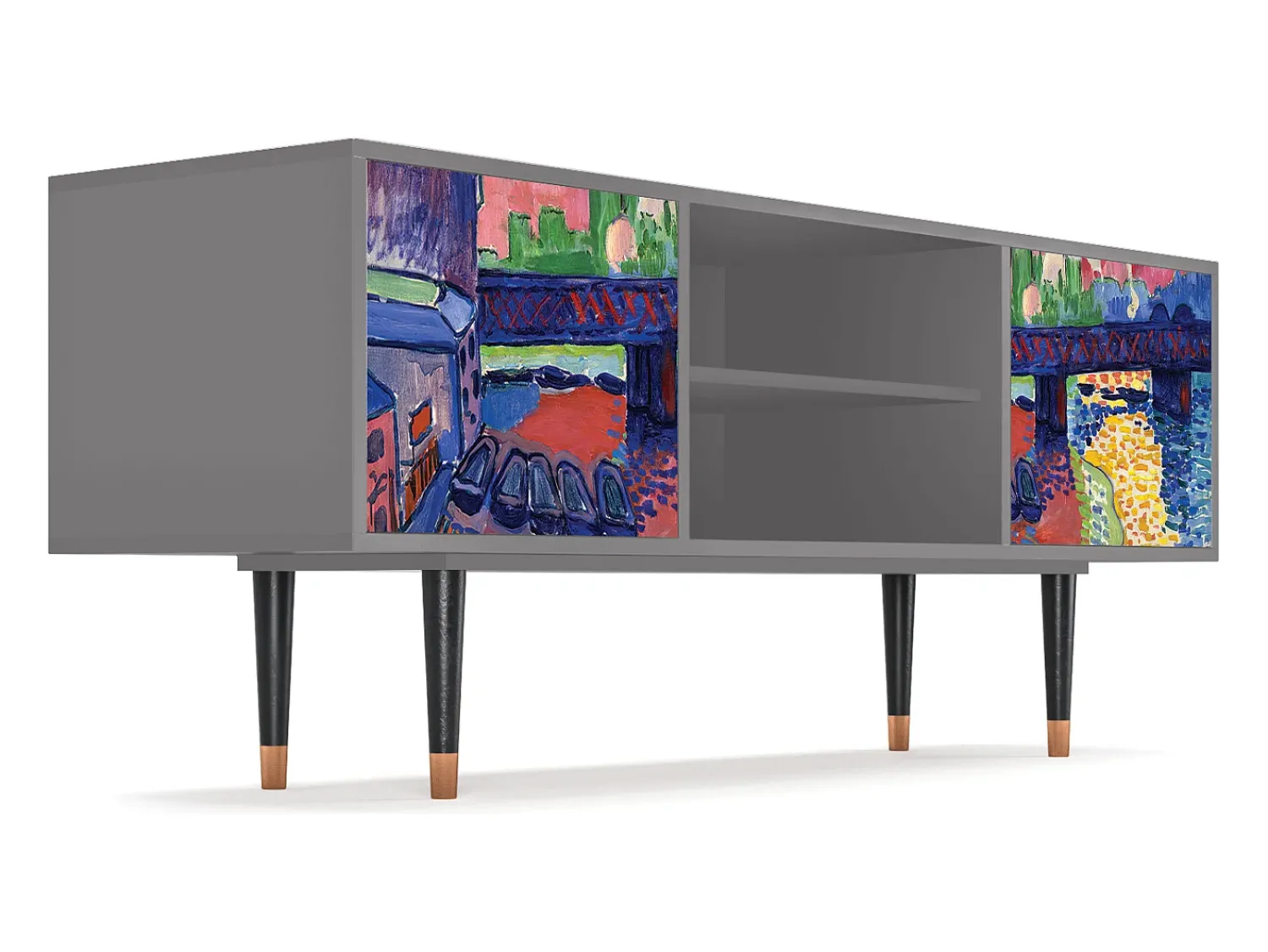 Clearance Mueble de TV - 170х69х48 cm - T2 - Charing Cross Bridge, Cinza Cinzento