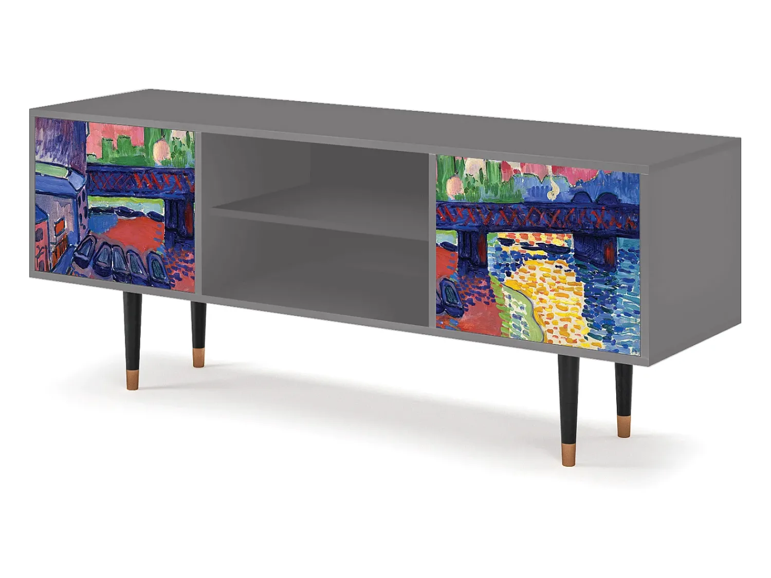 Clearance Mueble de TV - 170х69х48 cm - T2 - Charing Cross Bridge, Cinza Cinzento